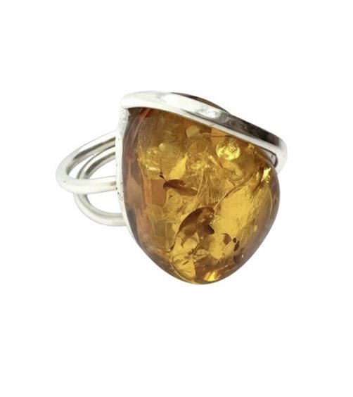 Anello Domar Donna Ambra in Argento Ambra AMBER-AN-1-280 - AMBER-AN-1-280